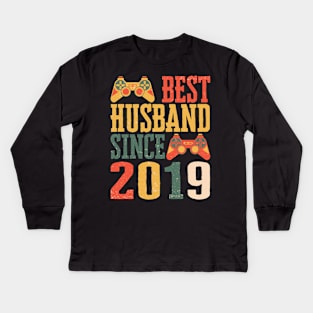 Best Husband Since 2022 Tee 2nd Wedding Anniversary Gift for Husband 2 Year Anniversary Gift for Him Husband Birthday Gaming Gift from Wife Kids Long Sleeve T-Shirt